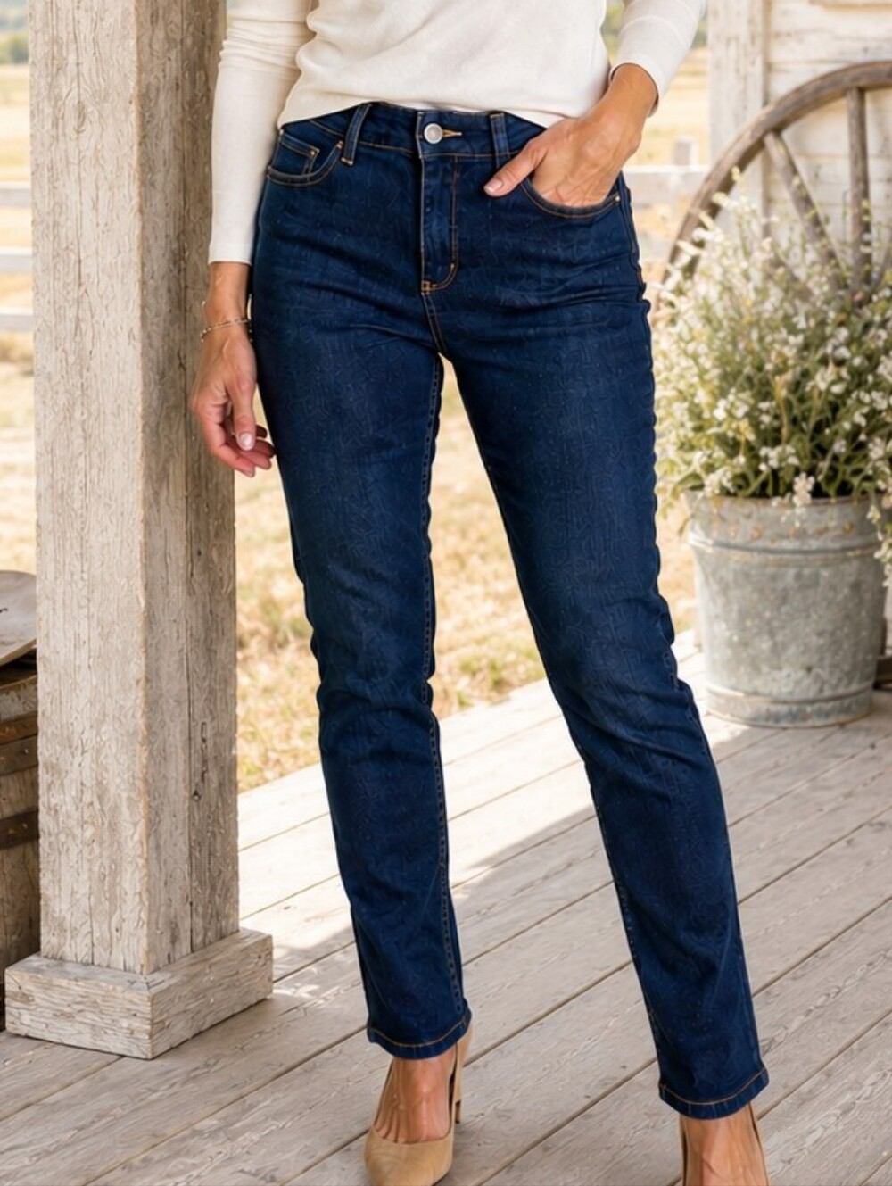 GH Bass & Co Womens Dark Wash Straight Leg Denim Jeans Size 6 Indigo‎ Stretch